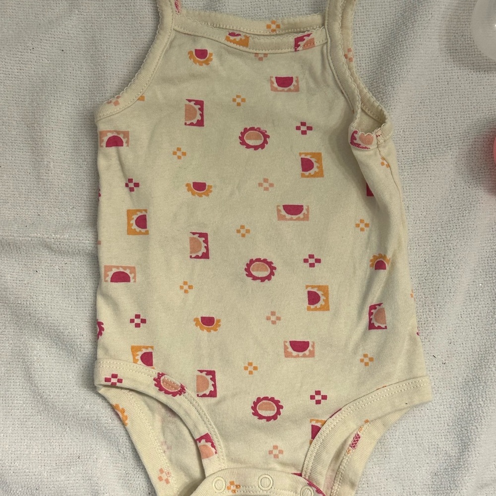 Patterned Cream Kids One Piece